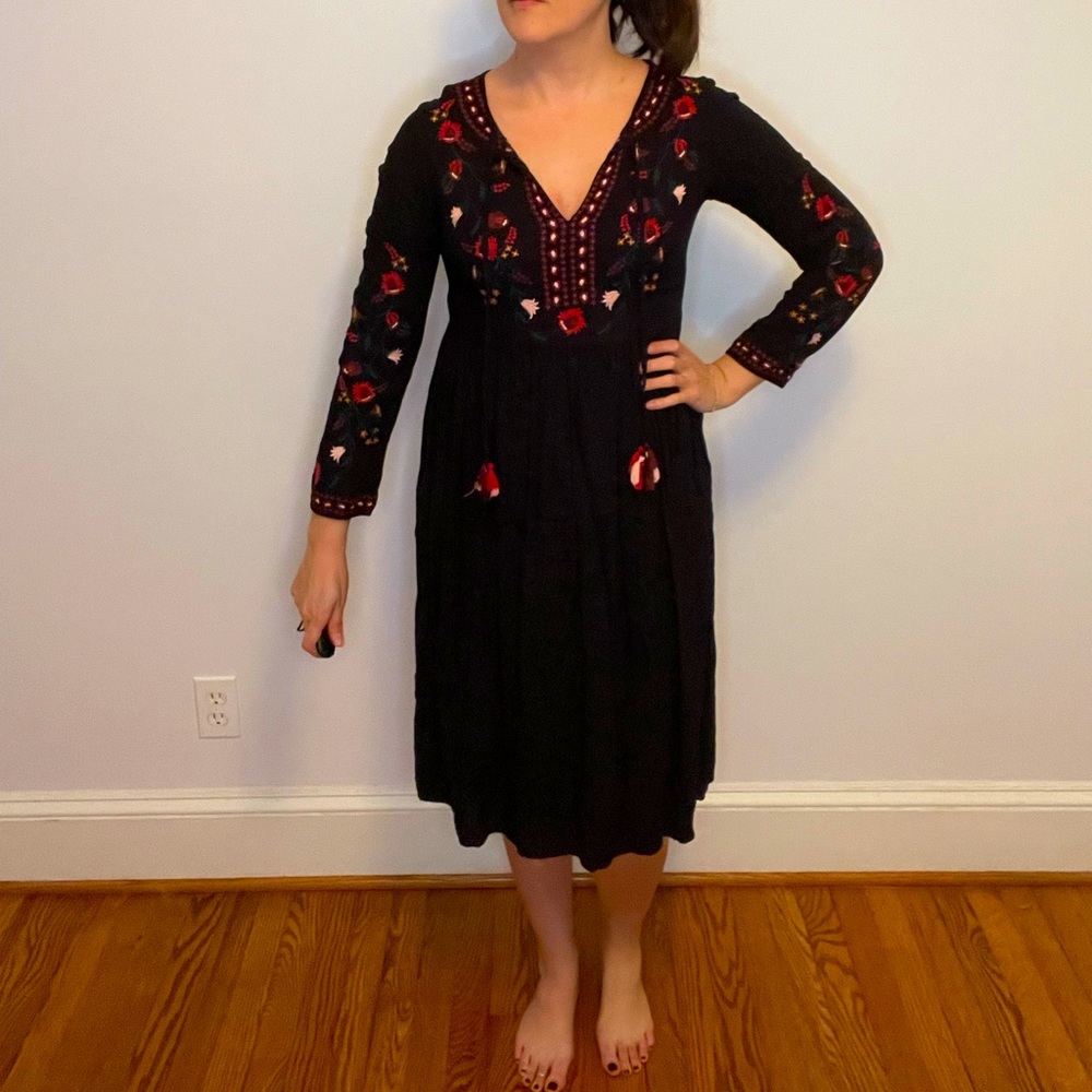 Black Embroidered Dress